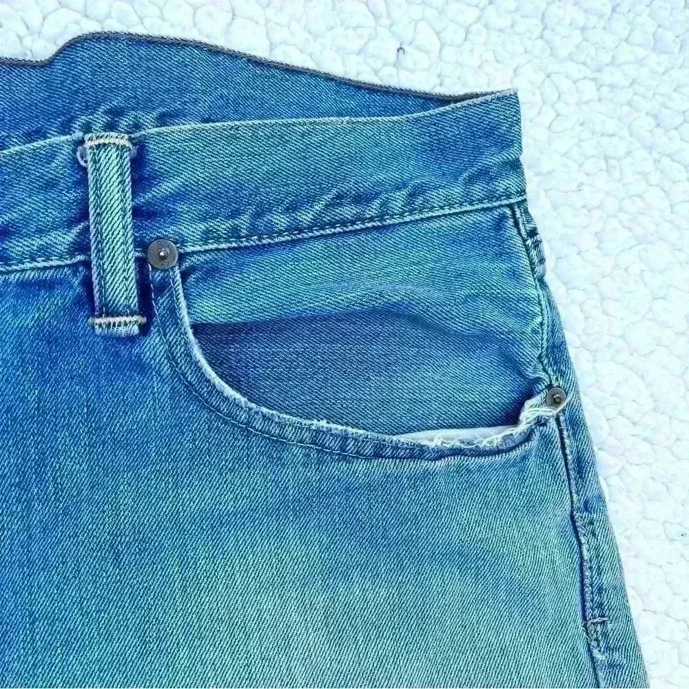 Polo R. Lauren Boyfriend Classic‎ Fit Med Wash Faded Cutoff Jean Shorts Size 35